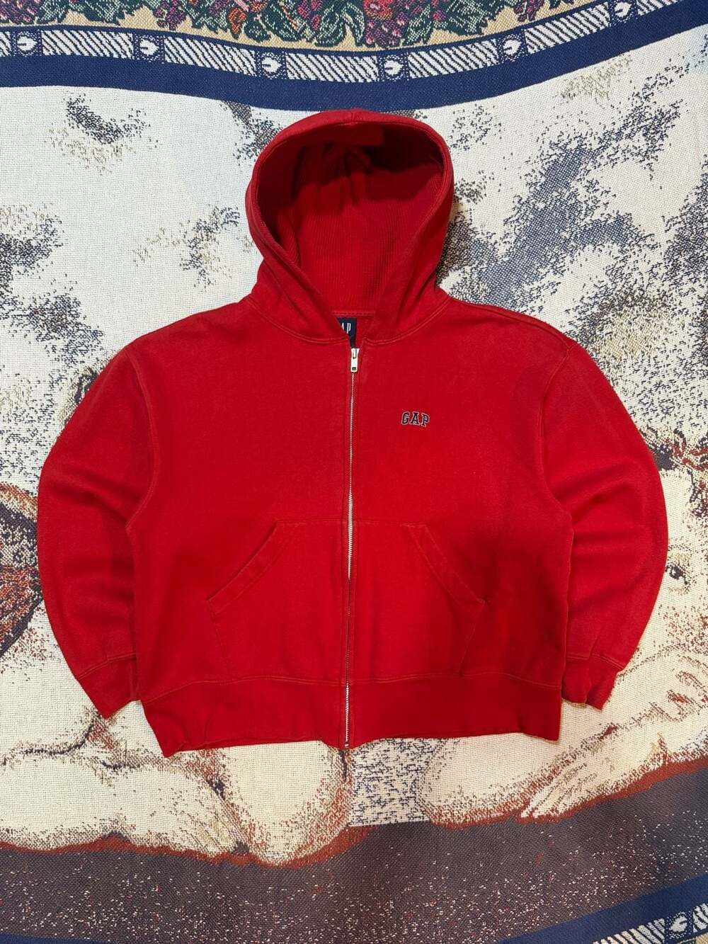 Red Gap Embroidered Thermal Lined Hood Full Zip Hoodie